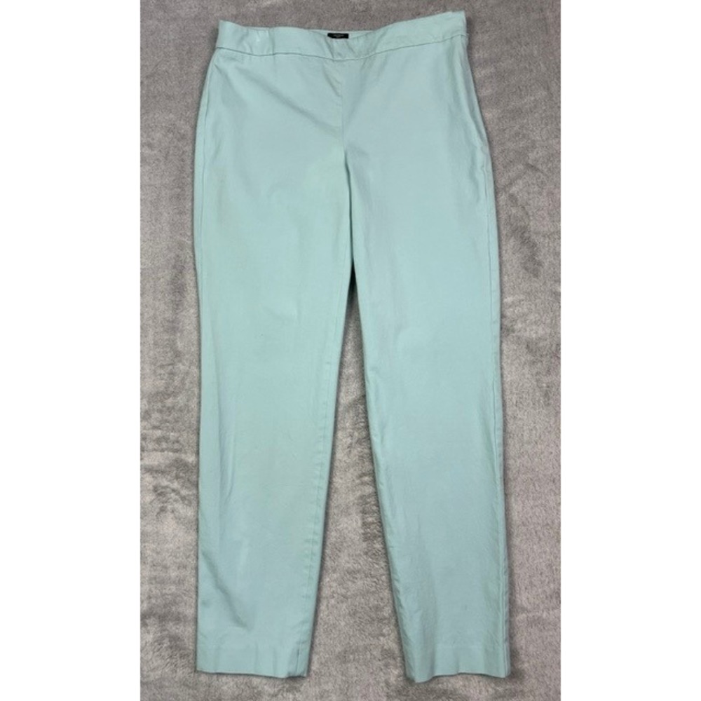 Talbots Chatham Curvy Ankle Pants Size 4 Light Mint Green Side Zip Stretch Clean